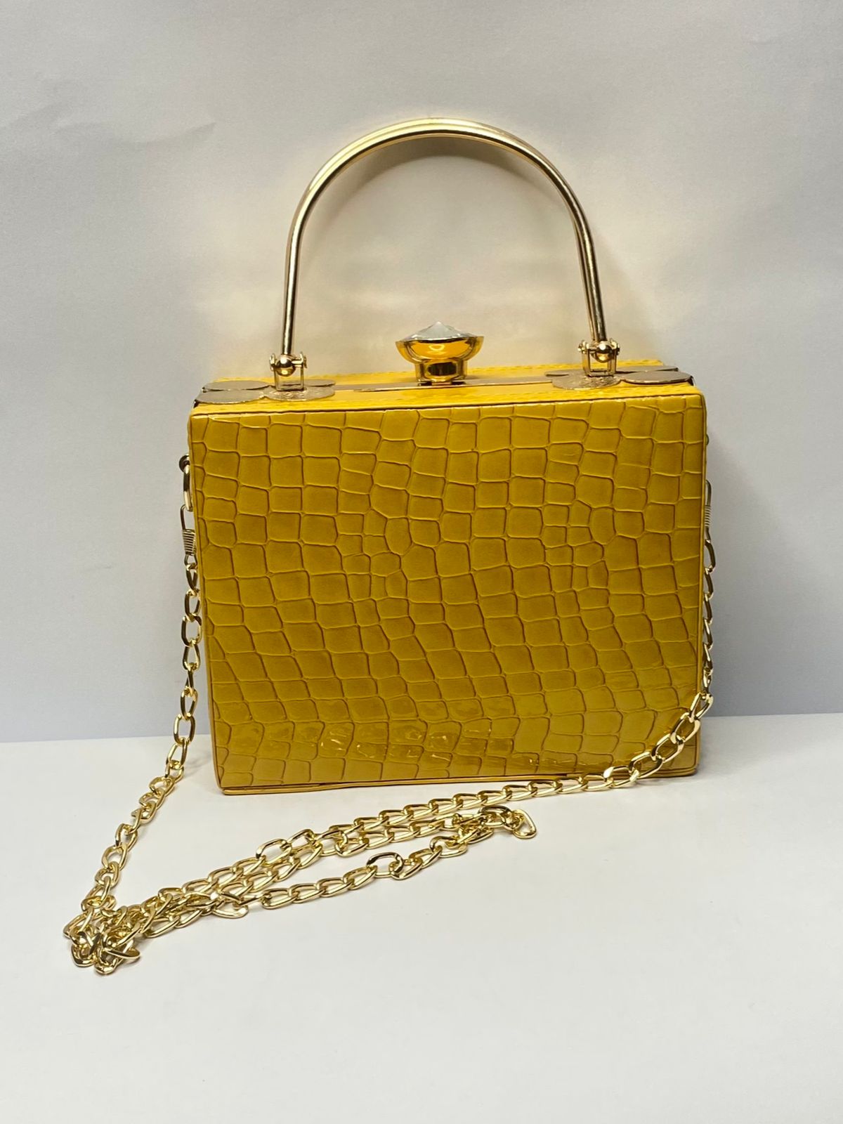 Croc Yellow Clutch